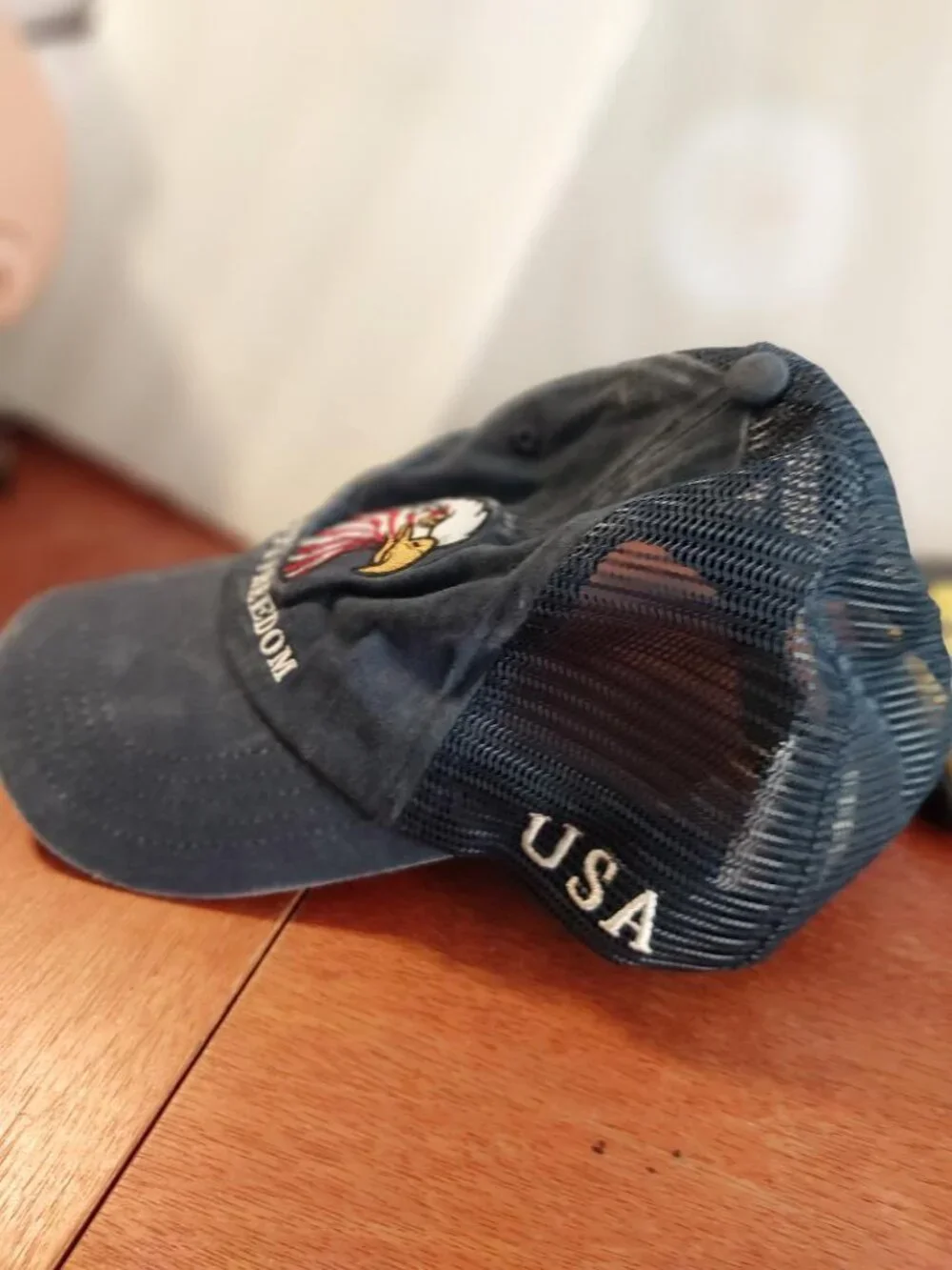 NEW ! Joycoconut Liberty & Freedom USA Embroildered Eagle Mesh Truck Hat Black